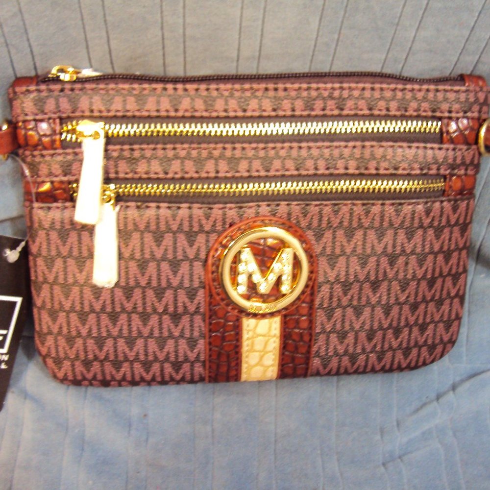 MFK Collection wristlet crossbody Canvas Bag